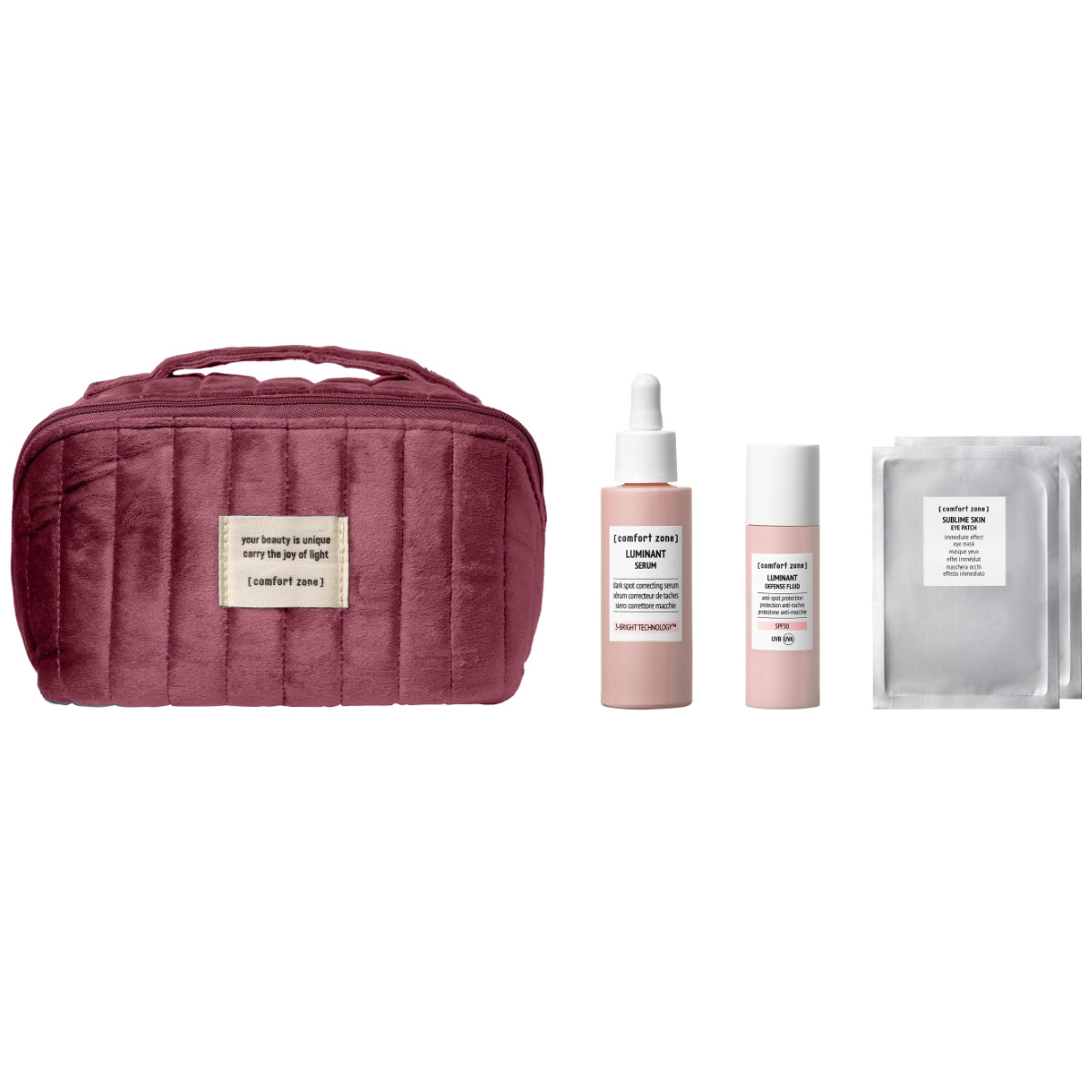 Comfort Zone The Radiant Skin Ritual set met Luminant serum, SPF50 fluid en oogpatches | Shopjemooi