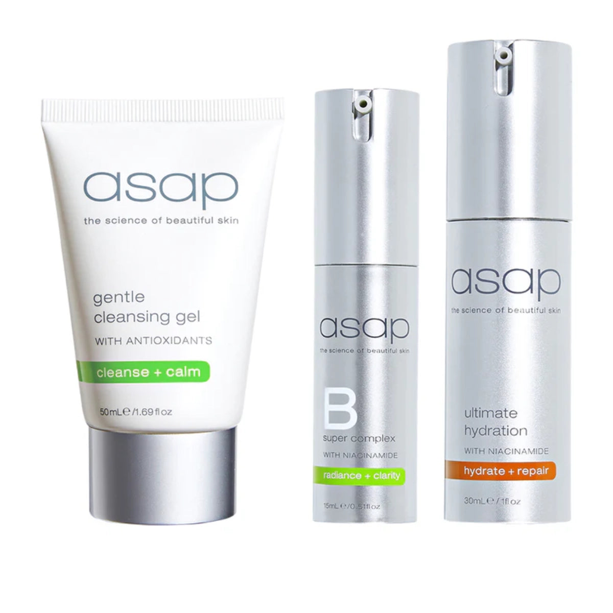 ASAP Hydrate + Glow Pack | zachte routine voor droge, doffe huid met meer vocht en glow