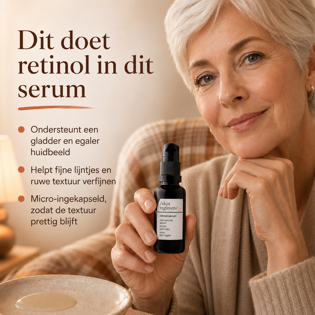 Comfort Zone Skin Regimen LX Retinol Serum is een actief serum voor de avondroutine. Ideaal als fijne lijntjes, onzuiverheden of een ruwe huidtextuur zichtbaar worden en je huid meer verfijning nodig heeft.