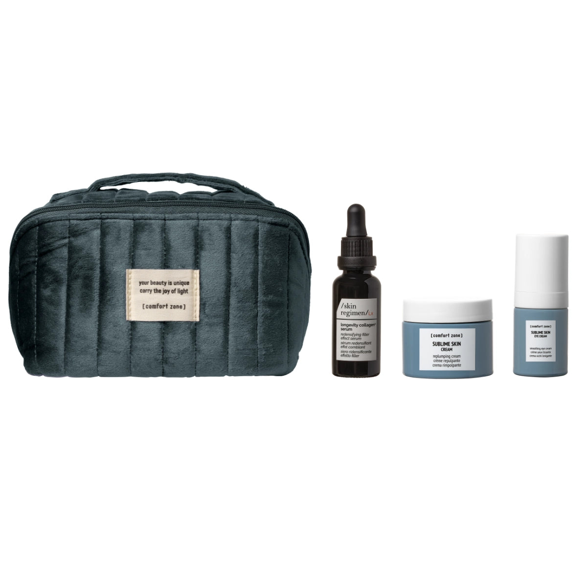 Comfort Zone The Timeless Beauty Ritual set in fluwelen toilettas met serum en crèmes | Shopjemooi