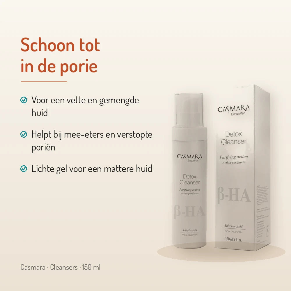 Casmara Detox Cleanser 150ml : gel nettoyant purifiant à l'acide salicylique