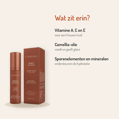 Ingrediënten Casmara Vital-C Sensations Hydro Cream 50 ml: vitamine A, C en E, camellia-olie