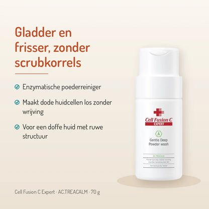 Cell Fusion C Gentle Deep Powder Wash 70gr, AC.TREACALM: gladder en frisser, zonder scrubkorrels