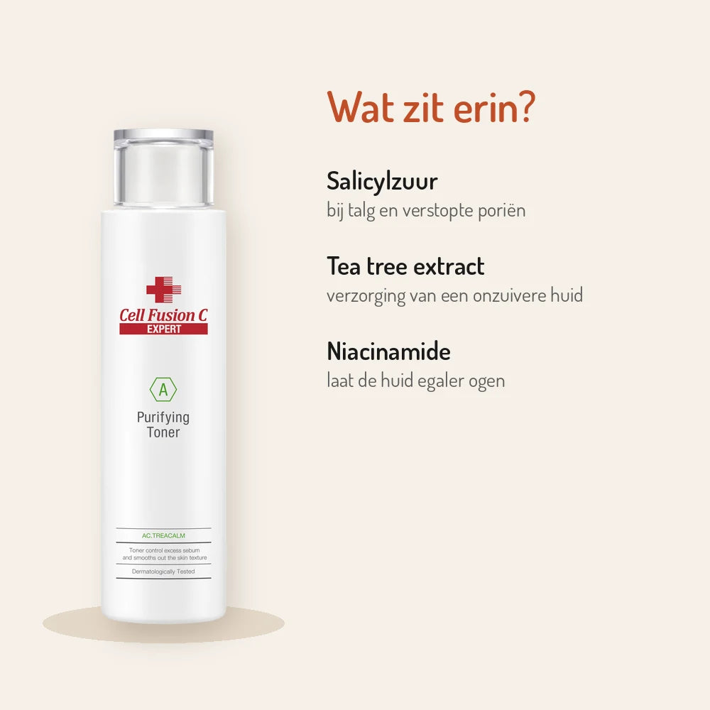 Ingrediënten Cell Fusion C Purifying Toner 200ml: salicylzuur, tea tree extract, niacinamide