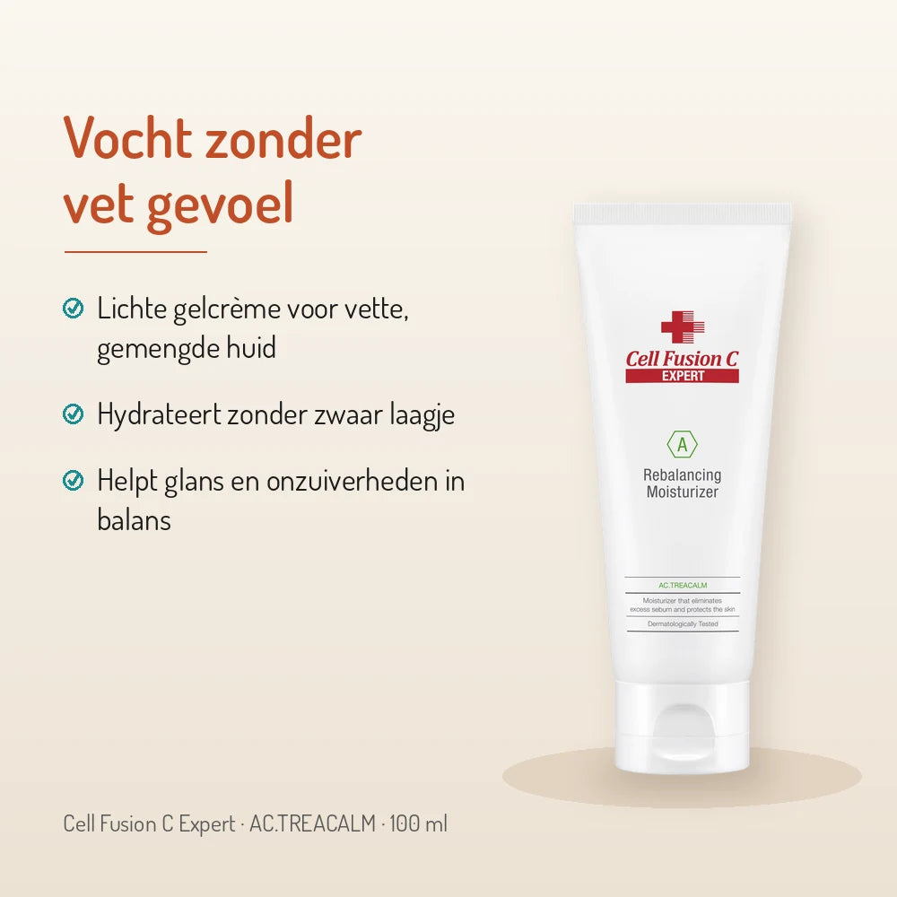 Cell Fusion C Rebalancing Moisturizer 100ml, AC.TREACALM: vocht zonder vet gevoel