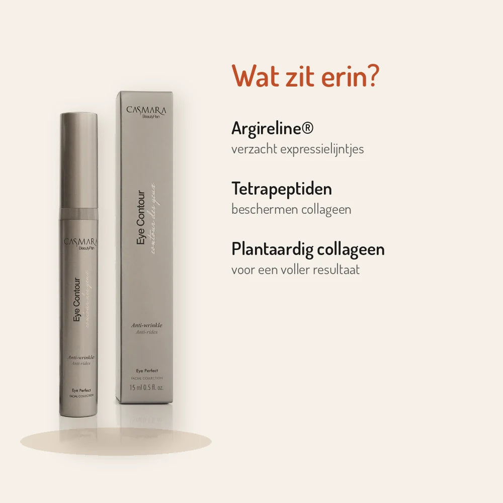 Ingredients Casmara Eye Contour Anti-wrinkle 15ml: Argireline, tetrapeptides, collagen