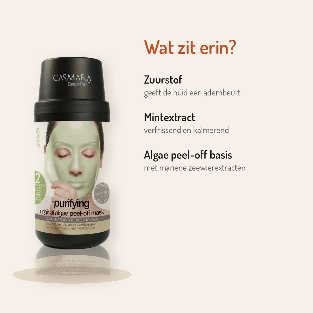 Ingrédients Casmara Purifying Home Mask Kit : oxygène, extrait de menthe, algues
