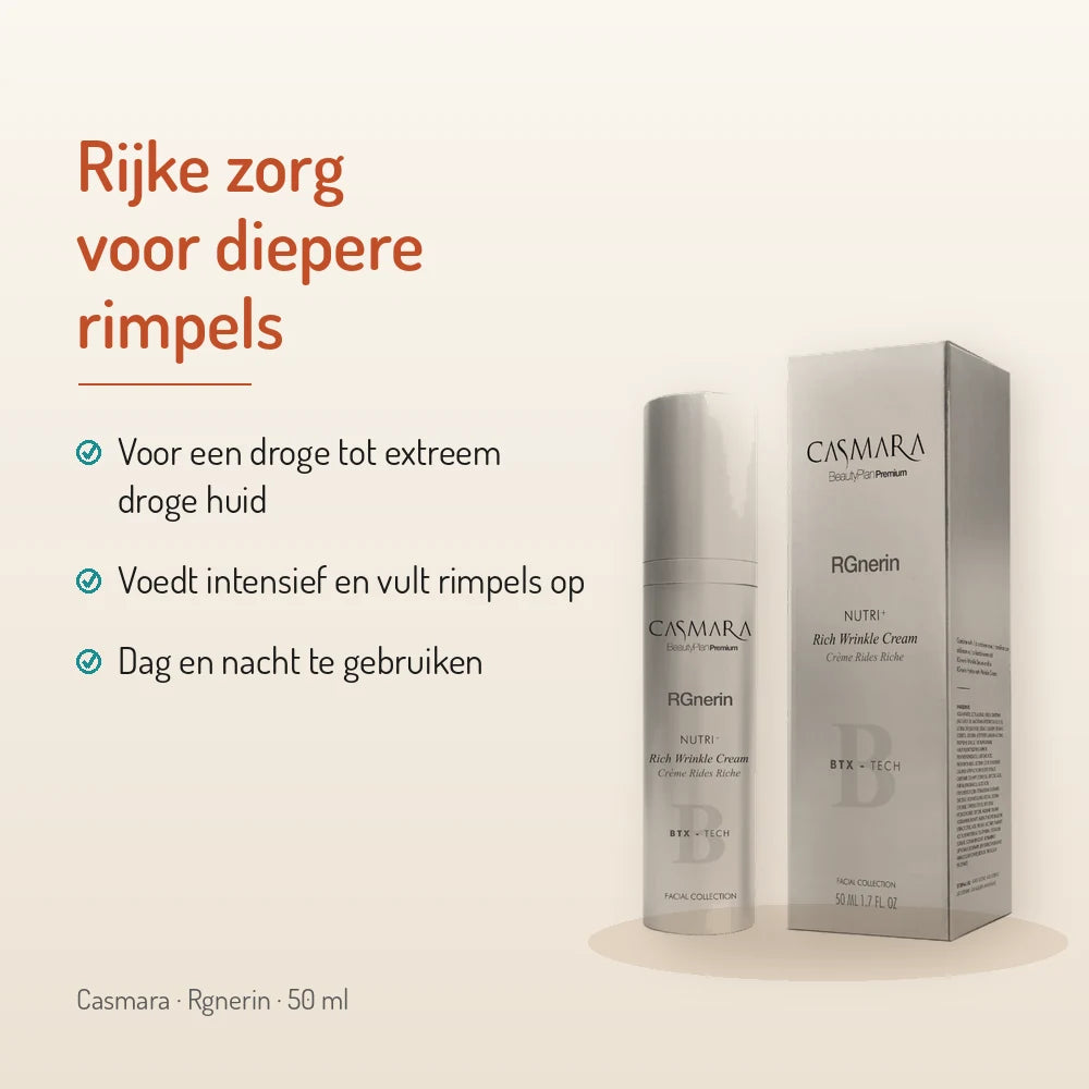 Casmara Rgnerin Nutri+ Crème Riche Anti-Rides 50ml : crème anti-rides riche pour peau sèche