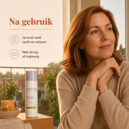 ASAP C2O Cream to Oil Cleanser is een cream-to-oil reiniger voor een huid die rijk wil reinigen zonder droog of trekkerig gevoel.
