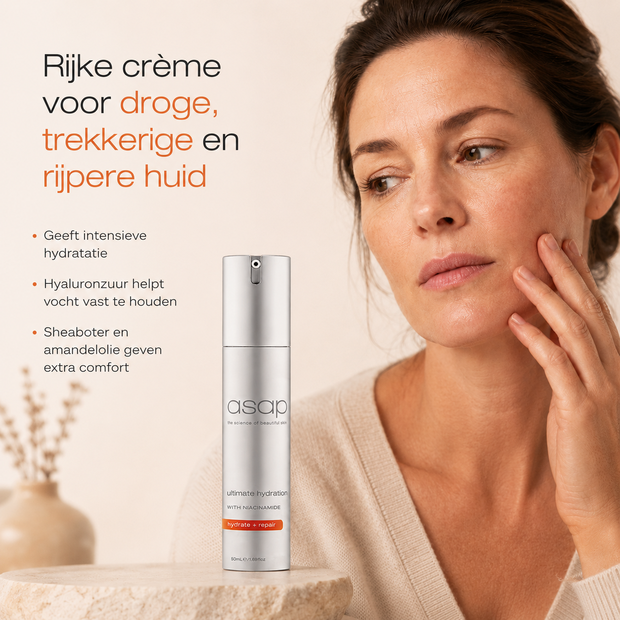 ASAP Ultimate Hydration is een rijke voedende crème voor een droge, trekkerige of rijpere huid die extra comfort nodig heeft.
