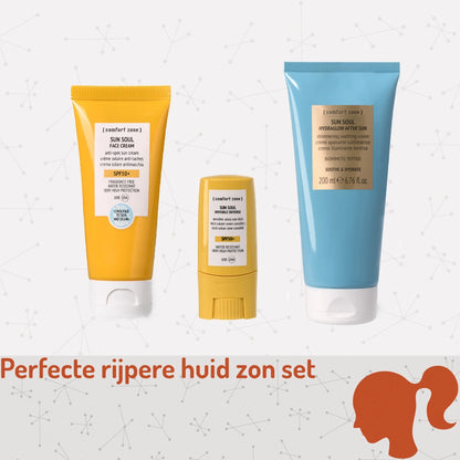 Comfort Zone Perfecte Zon Set Rijpere Huid — SPF50+ crème, stick en brightening aftersun