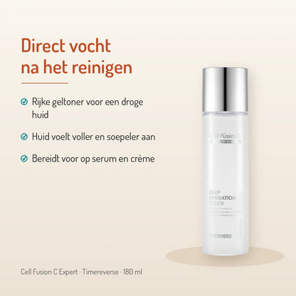 Cell Fusion C Deep Hydration Toner 180ml, Timereverse: direct vocht na het reinigen