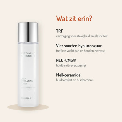 Ingrediënten Cell Fusion C Deep Hydration Toner 180ml: TRF, vier soorten hyaluronzuur, NEO-CMS, melkceramide