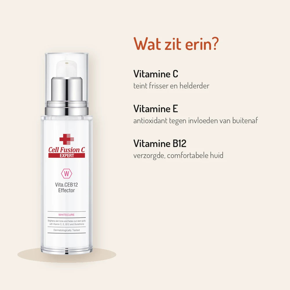 Ingrediënten Cell Fusion C Vita.CEB12 Effector 50ml: vitamine C, vitamine E, vitamine B12