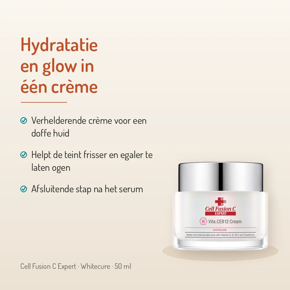 Cell Fusion C Vita.CEB12 Cream 50ml, Whitecure: hydratatie en glow in één crème