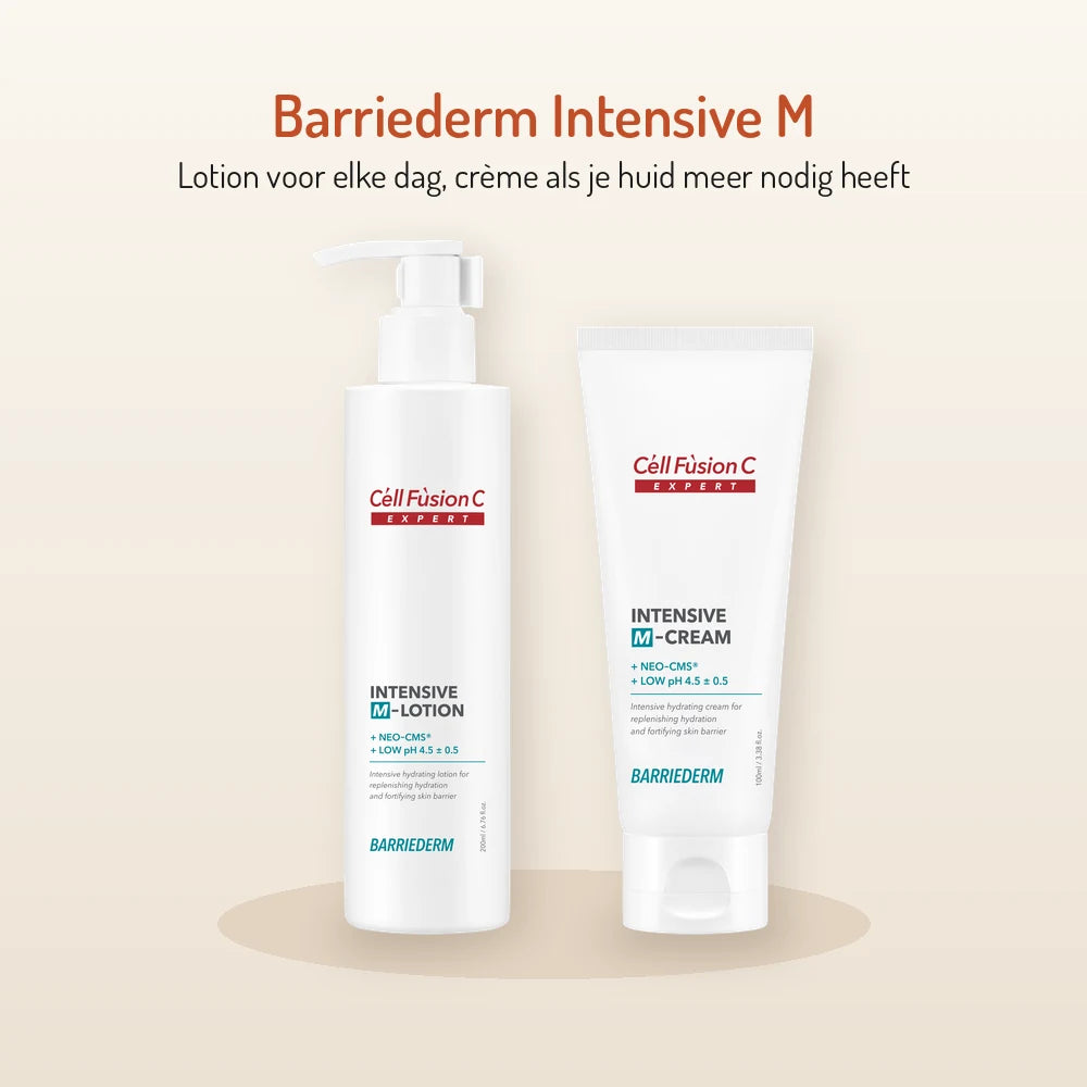Cell Fusion C Intensive M-Lotion en Intensive M-Cream samen, Barriederm-lijn